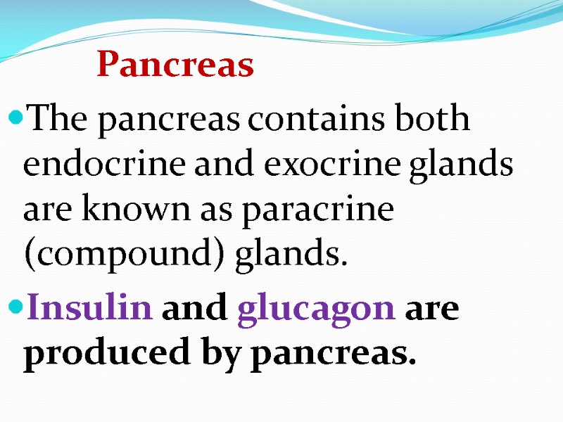 Pancreas The pancreas contains both endocrine and exocrine glands are known as paracrine (compound)